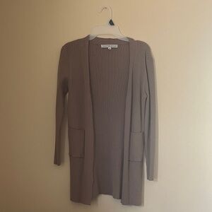 Elegant Tan Open-Front Cardigan